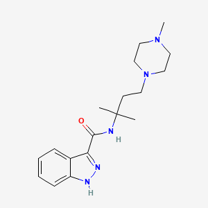 molecular formula C18H27N5O B6768144 N-[2-methyl-4-(4-methylpiperazin-1-yl)butan-2-yl]-1H-indazole-3-carboxamide 