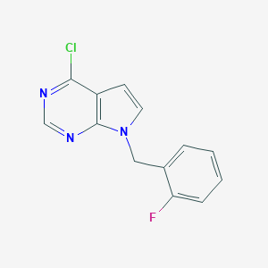 molecular formula C13H9ClFN3 B067682 4-Chloro-7-(2-fluorobenzyl)-7H-pyrrolo[2,3-d]pyrimidine CAS No. 171620-43-2
