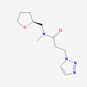 molecular formula C11H18N4O2 B6768235 N-methyl-N-[[(2S)-oxolan-2-yl]methyl]-3-(triazol-1-yl)propanamide 