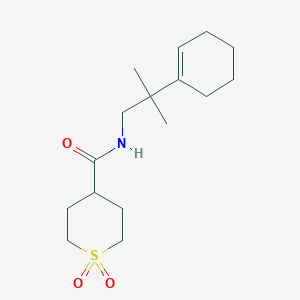 molecular formula C16H27NO3S B6768239 N-[2-(cyclohexen-1-yl)-2-methylpropyl]-1,1-dioxothiane-4-carboxamide 