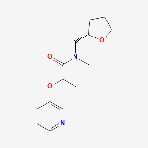 molecular formula C14H20N2O3 B6768270 N-methyl-N-[[(2S)-oxolan-2-yl]methyl]-2-pyridin-3-yloxypropanamide 