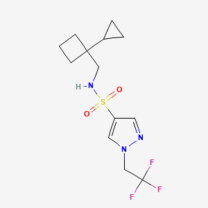 molecular formula C13H18F3N3O2S B6768353 N-[(1-cyclopropylcyclobutyl)methyl]-1-(2,2,2-trifluoroethyl)pyrazole-4-sulfonamide 