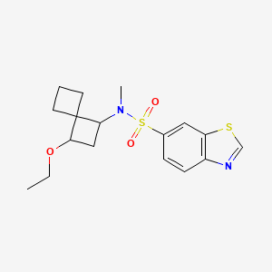 molecular formula C17H22N2O3S2 B6768359 N-(3-ethoxyspiro[3.3]heptan-1-yl)-N-methyl-1,3-benzothiazole-6-sulfonamide 