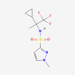 molecular formula C10H14F3N3O2S B6768568 N-(2-cyclopropyl-1,1,1-trifluoropropan-2-yl)-1-methylpyrazole-3-sulfonamide 