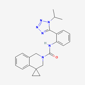 molecular formula C22H24N6O B6768687 N-[2-(1-propan-2-yltetrazol-5-yl)phenyl]spiro[1,3-dihydroisoquinoline-4,1'-cyclopropane]-2-carboxamide 
