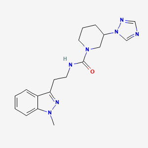 molecular formula C18H23N7O B6768831 N-[2-(1-methylindazol-3-yl)ethyl]-3-(1,2,4-triazol-1-yl)piperidine-1-carboxamide 