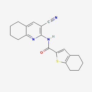 molecular formula C19H19N3OS B6768920 N-(3-cyano-5,6,7,8-tetrahydroquinolin-2-yl)-4,5,6,7-tetrahydro-1-benzothiophene-2-carboxamide 
