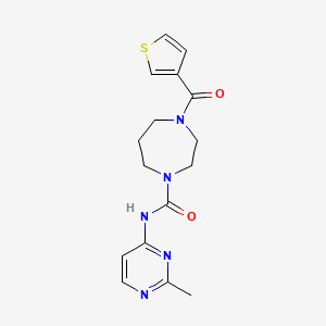 molecular formula C16H19N5O2S B6769058 N-(2-methylpyrimidin-4-yl)-4-(thiophene-3-carbonyl)-1,4-diazepane-1-carboxamide 
