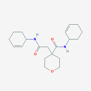 molecular formula C20H30N2O3 B6769059 N-cyclohex-2-en-1-yl-4-[2-(cyclohex-2-en-1-ylamino)-2-oxoethyl]oxane-4-carboxamide 