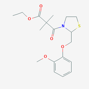 3-Thiazolidinepropanoic acid, alpha,alpha-dimethyl-2-((2-methoxyphenoxy)methyl)-beta-oxo-, ethyl ester