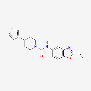 molecular formula C19H21N3O2S B6769107 N-(2-ethyl-1,3-benzoxazol-5-yl)-4-thiophen-3-ylpiperidine-1-carboxamide 