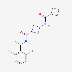 molecular formula C17H21ClFN3O2 B6769158 N-[1-(2-chloro-6-fluorophenyl)ethyl]-3-(cyclobutanecarbonylamino)azetidine-1-carboxamide 