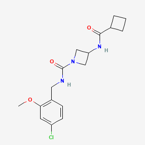 molecular formula C17H22ClN3O3 B6769168 N-[(4-chloro-2-methoxyphenyl)methyl]-3-(cyclobutanecarbonylamino)azetidine-1-carboxamide 