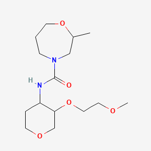 molecular formula C15H28N2O5 B6769202 N-[3-(2-methoxyethoxy)oxan-4-yl]-2-methyl-1,4-oxazepane-4-carboxamide 