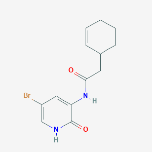 molecular formula C13H15BrN2O2 B6769207 N-(5-bromo-2-oxo-1H-pyridin-3-yl)-2-cyclohex-2-en-1-ylacetamide 