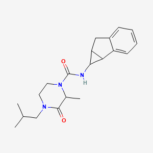 molecular formula C20H27N3O2 B6769215 N-(1,1a,6,6a-tetrahydrocyclopropa[a]inden-1-yl)-2-methyl-4-(2-methylpropyl)-3-oxopiperazine-1-carboxamide 