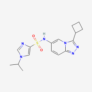 molecular formula C16H20N6O2S B6769246 N-(3-cyclobutyl-[1,2,4]triazolo[4,3-a]pyridin-6-yl)-1-propan-2-ylimidazole-4-sulfonamide 