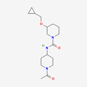 molecular formula C17H29N3O3 B6769323 N-(1-acetylpiperidin-4-yl)-3-(cyclopropylmethoxy)piperidine-1-carboxamide 