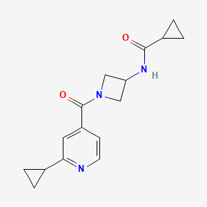 molecular formula C16H19N3O2 B6769633 N-[1-(2-cyclopropylpyridine-4-carbonyl)azetidin-3-yl]cyclopropanecarboxamide 