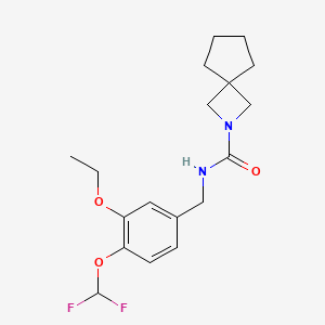 molecular formula C18H24F2N2O3 B6769810 N-[[4-(difluoromethoxy)-3-ethoxyphenyl]methyl]-2-azaspiro[3.4]octane-2-carboxamide 