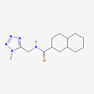 molecular formula C14H23N5O B6769822 N-[(1-methyltetrazol-5-yl)methyl]-1,2,3,4,4a,5,6,7,8,8a-decahydronaphthalene-2-carboxamide 