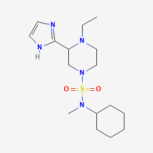 molecular formula C16H29N5O2S B6770033 N-cyclohexyl-4-ethyl-3-(1H-imidazol-2-yl)-N-methylpiperazine-1-sulfonamide 