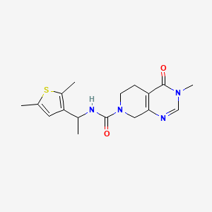 molecular formula C17H22N4O2S B6770172 N-[1-(2,5-dimethylthiophen-3-yl)ethyl]-3-methyl-4-oxo-6,8-dihydro-5H-pyrido[3,4-d]pyrimidine-7-carboxamide 