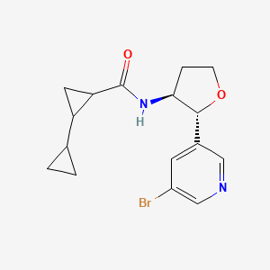 molecular formula C16H19BrN2O2 B6770177 N-[(2R,3S)-2-(5-bromopyridin-3-yl)oxolan-3-yl]-2-cyclopropylcyclopropane-1-carboxamide 