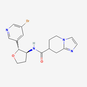 molecular formula C17H19BrN4O2 B6770221 N-[(2R,3S)-2-(5-bromopyridin-3-yl)oxolan-3-yl]-5,6,7,8-tetrahydroimidazo[1,2-a]pyridine-7-carboxamide 