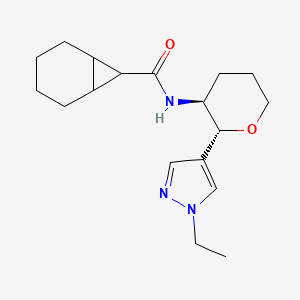 molecular formula C18H27N3O2 B6770227 N-[(2R,3S)-2-(1-ethylpyrazol-4-yl)oxan-3-yl]bicyclo[4.1.0]heptane-7-carboxamide 