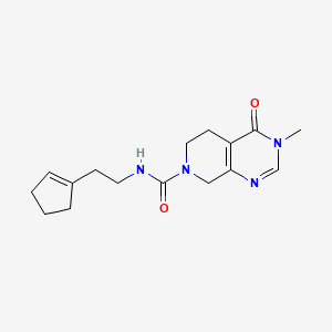 molecular formula C16H22N4O2 B6770385 N-[2-(cyclopenten-1-yl)ethyl]-3-methyl-4-oxo-6,8-dihydro-5H-pyrido[3,4-d]pyrimidine-7-carboxamide 