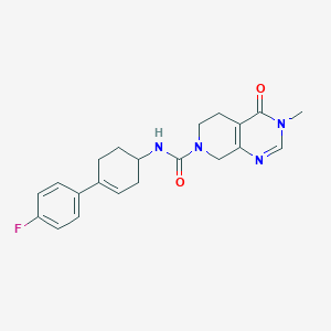 molecular formula C21H23FN4O2 B6770398 N-[4-(4-fluorophenyl)cyclohex-3-en-1-yl]-3-methyl-4-oxo-6,8-dihydro-5H-pyrido[3,4-d]pyrimidine-7-carboxamide 