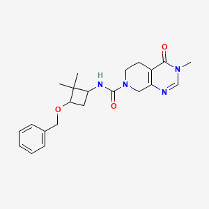 molecular formula C22H28N4O3 B6770399 N-(2,2-dimethyl-3-phenylmethoxycyclobutyl)-3-methyl-4-oxo-6,8-dihydro-5H-pyrido[3,4-d]pyrimidine-7-carboxamide 