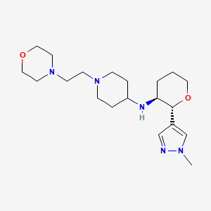 molecular formula C20H35N5O2 B6770460 N-[(2R,3S)-2-(1-methylpyrazol-4-yl)oxan-3-yl]-1-(2-morpholin-4-ylethyl)piperidin-4-amine 