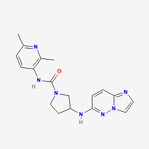 molecular formula C18H21N7O B6770513 N-(2,6-dimethylpyridin-3-yl)-3-(imidazo[1,2-b]pyridazin-6-ylamino)pyrrolidine-1-carboxamide 