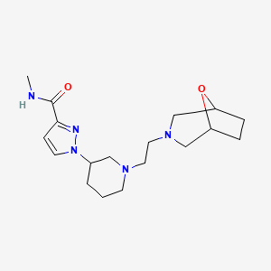 molecular formula C18H29N5O2 B6770542 N-methyl-1-[1-[2-(8-oxa-3-azabicyclo[3.2.1]octan-3-yl)ethyl]piperidin-3-yl]pyrazole-3-carboxamide 