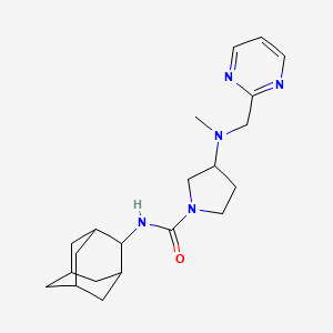 molecular formula C21H31N5O B6770561 N-(2-adamantyl)-3-[methyl(pyrimidin-2-ylmethyl)amino]pyrrolidine-1-carboxamide 