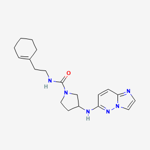 molecular formula C19H26N6O B6770567 N-[2-(cyclohexen-1-yl)ethyl]-3-(imidazo[1,2-b]pyridazin-6-ylamino)pyrrolidine-1-carboxamide 