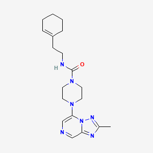 molecular formula C19H27N7O B6770569 N-[2-(cyclohexen-1-yl)ethyl]-4-(2-methyl-[1,2,4]triazolo[1,5-a]pyrazin-5-yl)piperazine-1-carboxamide 