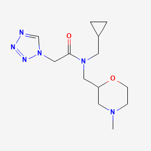molecular formula C13H22N6O2 B6770595 N-(cyclopropylmethyl)-N-[(4-methylmorpholin-2-yl)methyl]-2-(tetrazol-1-yl)acetamide 