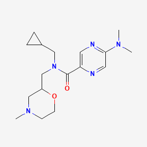 molecular formula C17H27N5O2 B6770627 N-(cyclopropylmethyl)-5-(dimethylamino)-N-[(4-methylmorpholin-2-yl)methyl]pyrazine-2-carboxamide 
