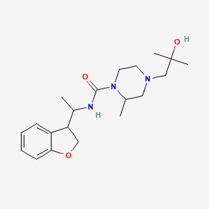 molecular formula C20H31N3O3 B6770973 N-[1-(2,3-dihydro-1-benzofuran-3-yl)ethyl]-4-(2-hydroxy-2-methylpropyl)-2-methylpiperazine-1-carboxamide 