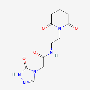 molecular formula C11H15N5O4 B6770991 N-[2-(2,6-dioxopiperidin-1-yl)ethyl]-2-(5-oxo-1H-1,2,4-triazol-4-yl)acetamide 