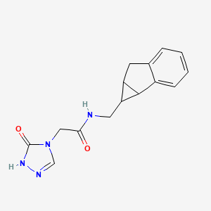 molecular formula C15H16N4O2 B6771033 N-(1,1a,6,6a-tetrahydrocyclopropa[a]inden-1-ylmethyl)-2-(5-oxo-1H-1,2,4-triazol-4-yl)acetamide 