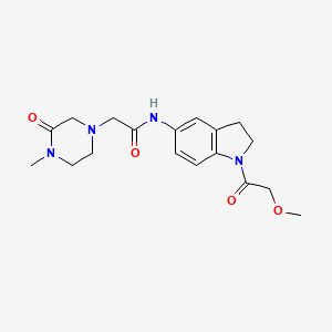 molecular formula C18H24N4O4 B6771077 N-[1-(2-methoxyacetyl)-2,3-dihydroindol-5-yl]-2-(4-methyl-3-oxopiperazin-1-yl)acetamide 