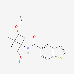 molecular formula C18H23NO3S B6771120 N-[3-ethoxy-1-(hydroxymethyl)-2,2-dimethylcyclobutyl]-1-benzothiophene-5-carboxamide 