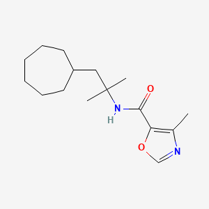 molecular formula C16H26N2O2 B6771127 N-(1-cycloheptyl-2-methylpropan-2-yl)-4-methyl-1,3-oxazole-5-carboxamide 