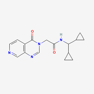 molecular formula C16H18N4O2 B6771167 N-(dicyclopropylmethyl)-2-(4-oxopyrido[3,4-d]pyrimidin-3-yl)acetamide 