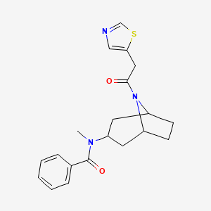 molecular formula C20H23N3O2S B6771244 N-methyl-N-[8-[2-(1,3-thiazol-5-yl)acetyl]-8-azabicyclo[3.2.1]octan-3-yl]benzamide 