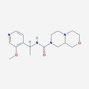 molecular formula C16H24N4O3 B6771310 N-[1-(3-methoxypyridin-4-yl)ethyl]-3,4,6,7,9,9a-hexahydro-1H-pyrazino[2,1-c][1,4]oxazine-8-carboxamide 